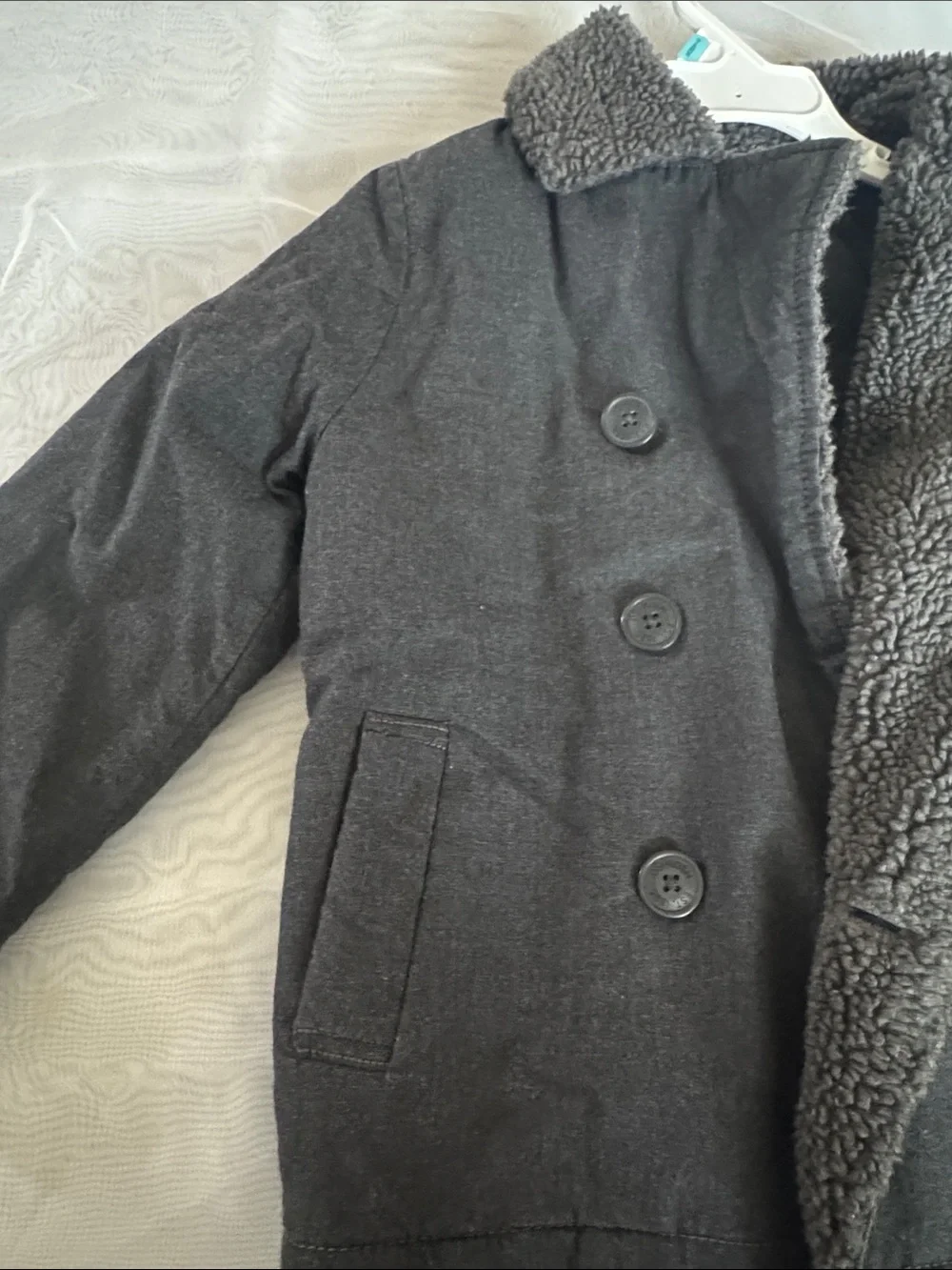 OshKosh B'gosh Black Sherpa-Lined Pea Coat for Kids